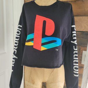 Playstation Crop Sweatshirt Long Sleeve Sz M
